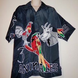 New IBEU XL Animales Button Mens Button Shirt E255